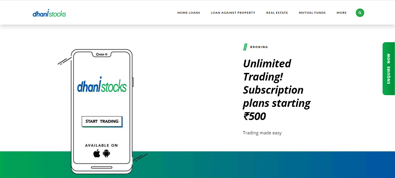 Screenshot from the Home page of Indiabulls shubhwebsite