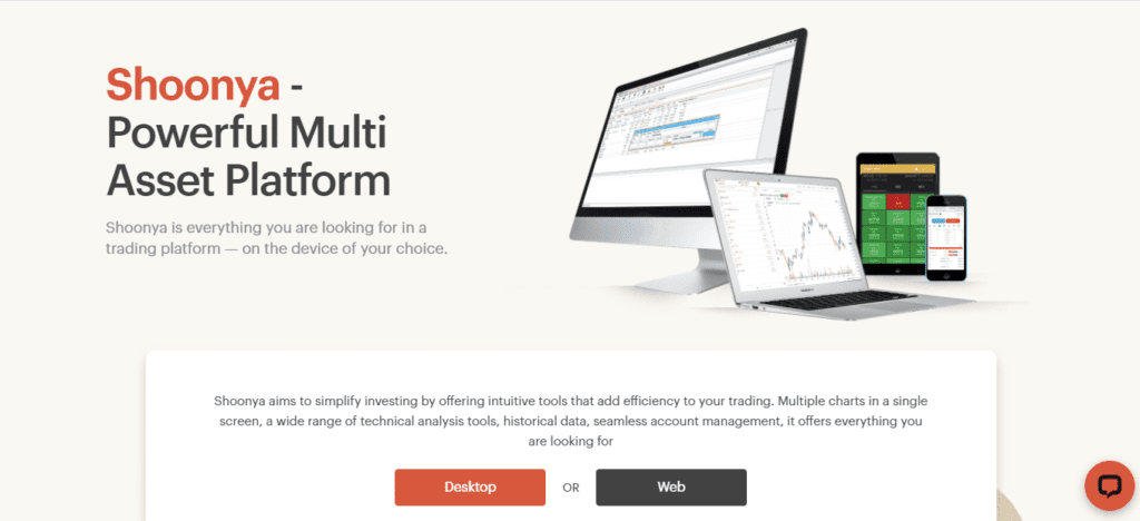 A Screenshot which shows the information about Shoonya trading platform in the Finvasia website