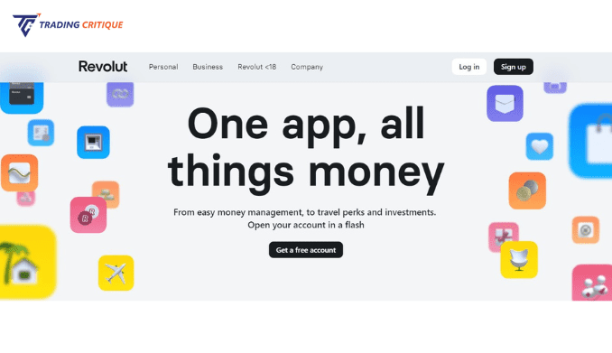 Screenshot from the Home page of the Revolut website
