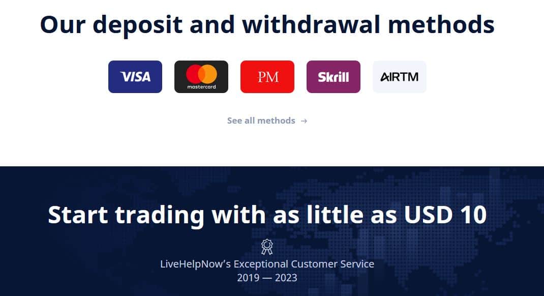 FX withdraw and deposit methods