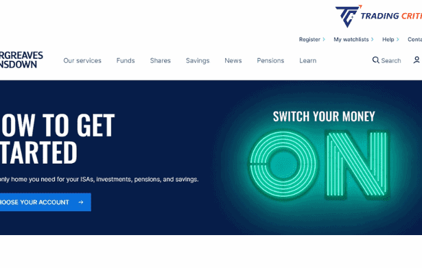 A screenshot from the Home page of the HARGREAVES LANSDOWN website