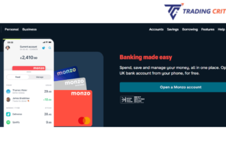 A screenshot from the home page of the Monzo website