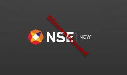 The Image shows the Logo of NSE Now with Discontinued Stamp on it