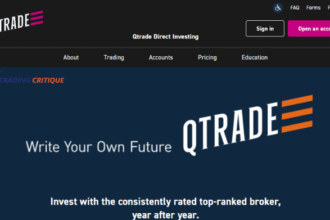 Homepage screenshot of the Qtrade website.