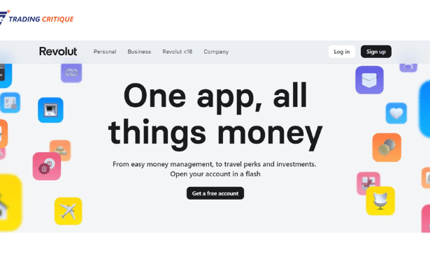 Screenshot from the Home page of the Revolut website