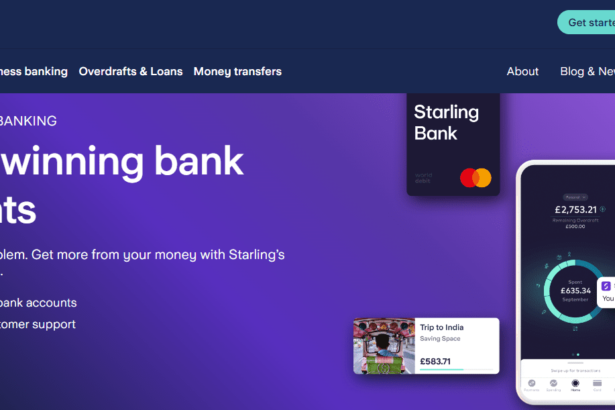 Screenshot from the Home page of Starling bank website